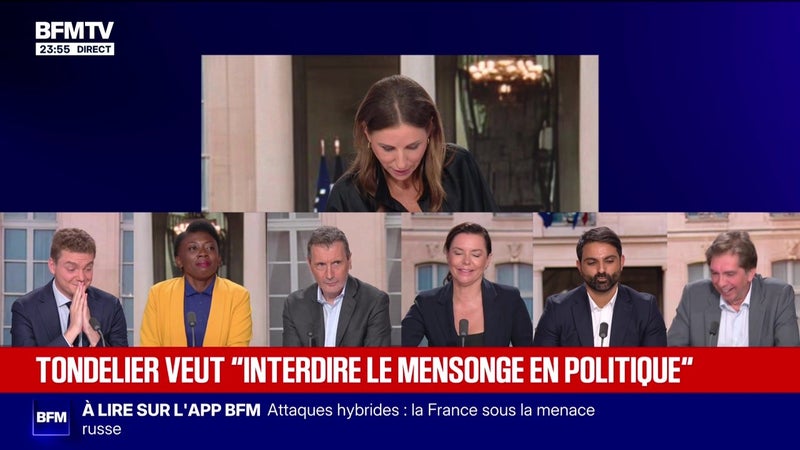 Tondelier veut "interdire le mensonge en politique" - 04/09