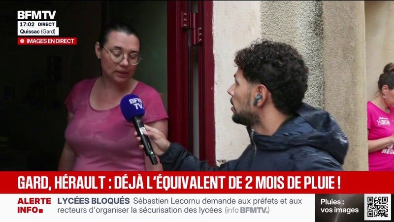 Inondations dans le Gard: "L'eau est montée en 2 heures", explique cette sinistrée