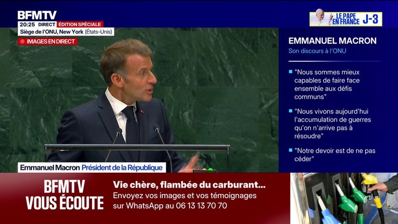 Emmanuel Macron à l'ONU: "Nous devons nous réengager pour trouver des solutions concrètes et bâtir la paix"
