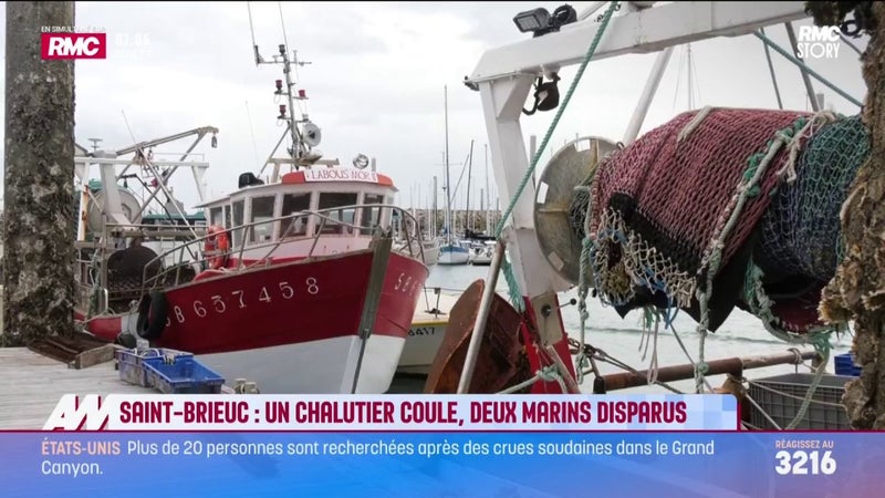 Saint-Brieuc : un chalutier coule, deux marins disparus