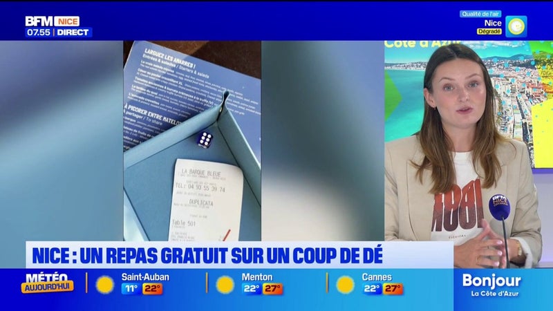 De 2 à 3 gagnants par jour... Dans ce restaurant niçois, l'addition se joue au lancer de dé