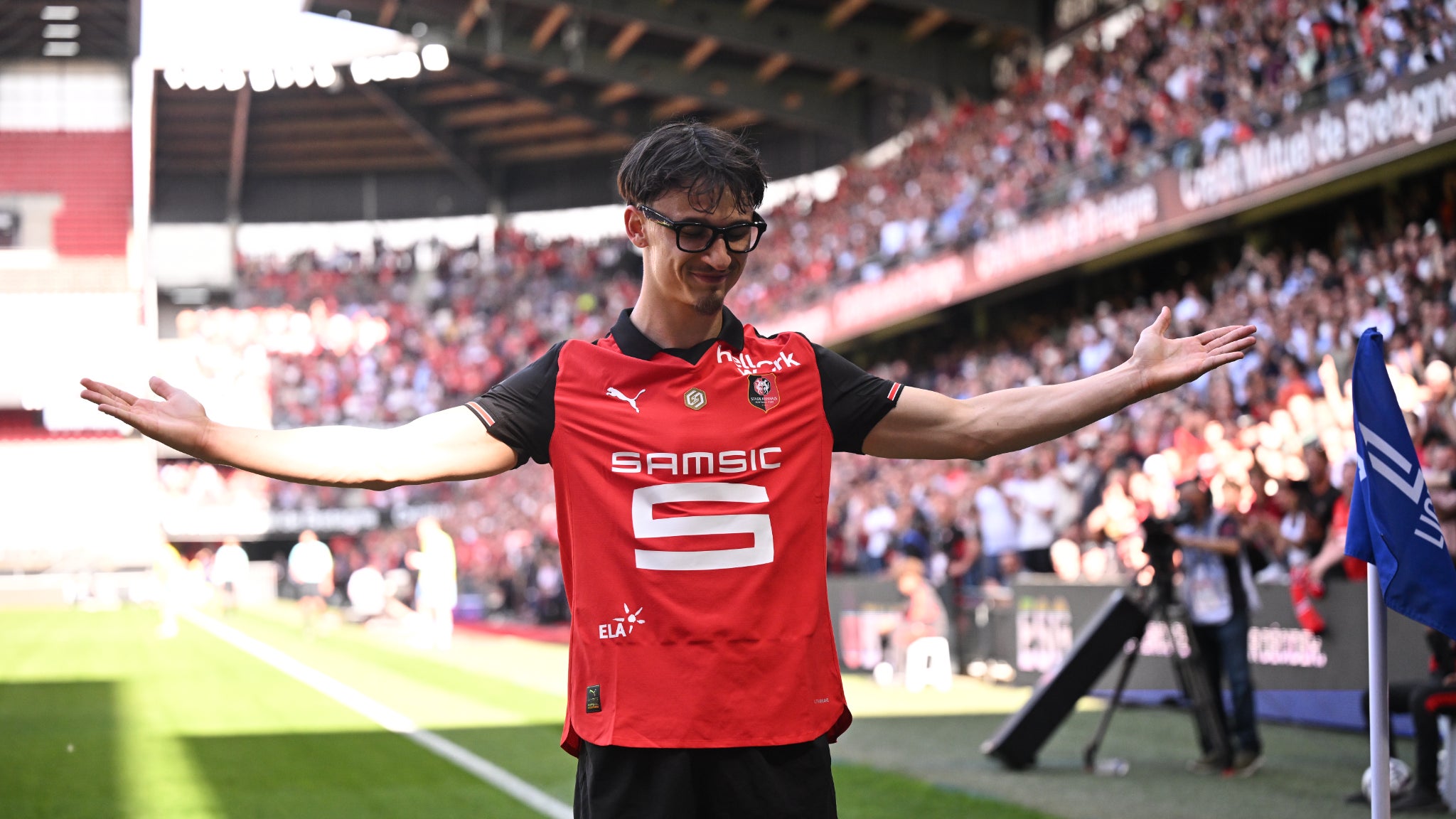 Esteban Lepaul face à Nantes, le 26 avril 2026. 