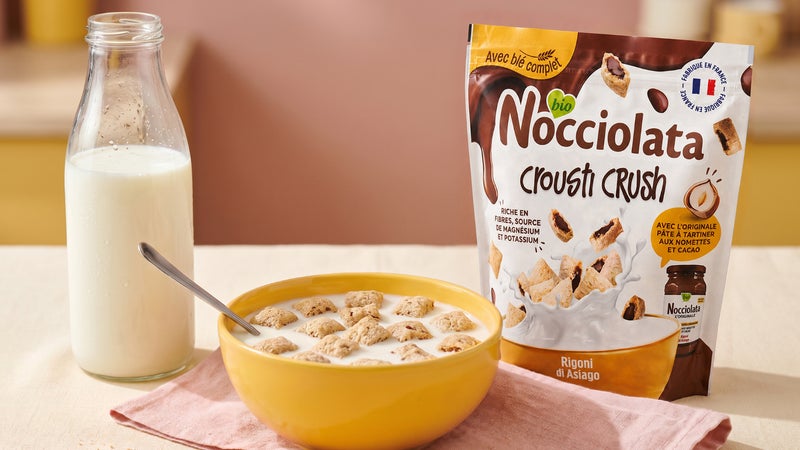 Nocciolata lance "Crousti Crush", des céréales fourrées de sa pâte à tartiner bio: que valent-elles?