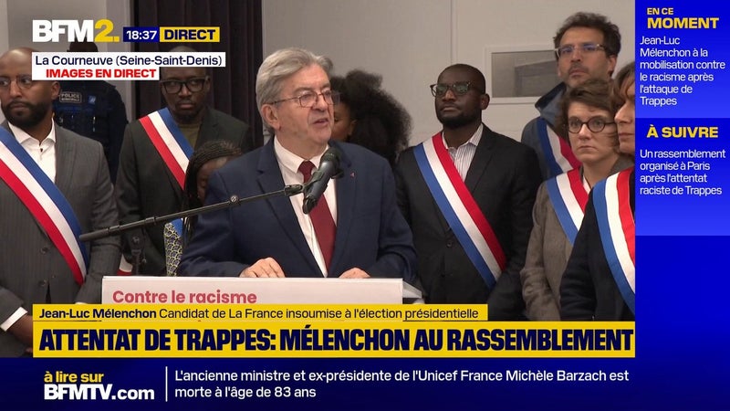 Attentat de Trappes: "Le racisme a fait son nid en lui", affirme Jean-Luc Mélenchon à propos du suspect