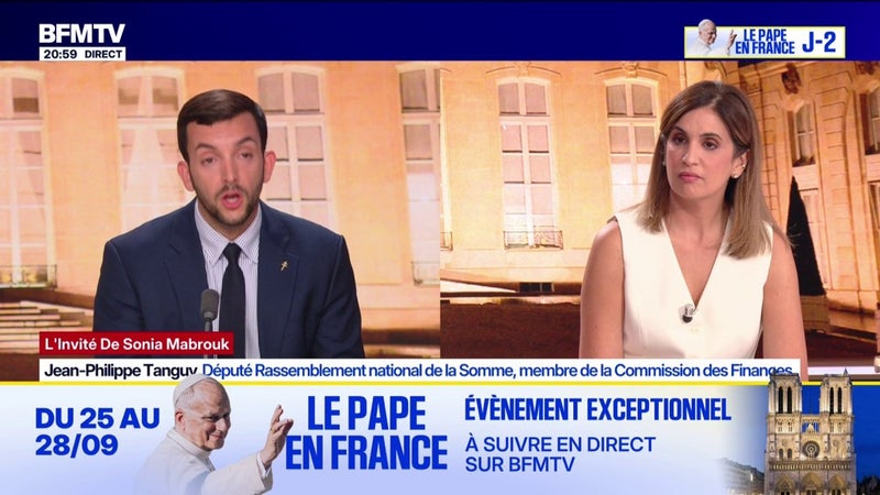 "À aucun moment, je n'ai pensé à mal": Jean-Philippe Tanguy, député du Rassemblement national, s'explique après la polémique autour de sa déclaration sur "le travail rend libre"