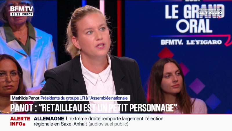 Bruno Retailleau est "un petit personnage" qui "court derrière les sujets d'extrême droite", estime Mathilde Panot (LFI)