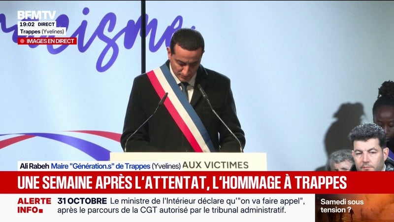 Hommages à Trappes: Ali Rabeh, maire Génération.s, rend hommage aux victimes de l'attentat raciste de Kévin Tessier et défend "le visage d'une ville française"