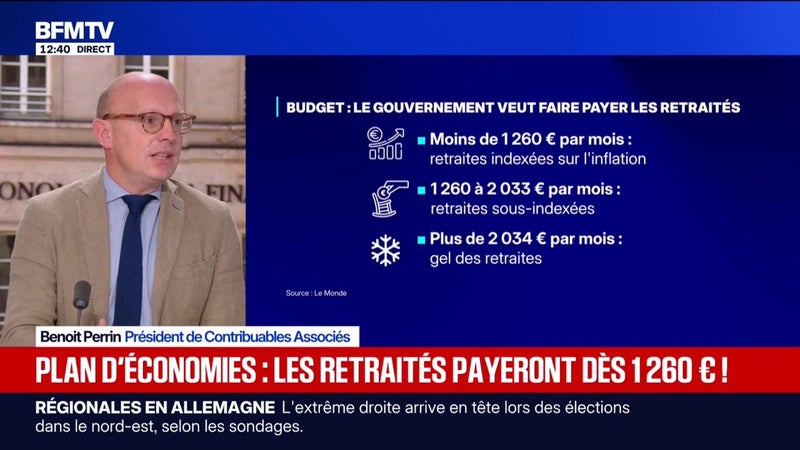 Budget: "Des retraités vont très probablement payer plus d'impôts sur le revenu", analyse Benoît Perrin, président de Contribuables Associés