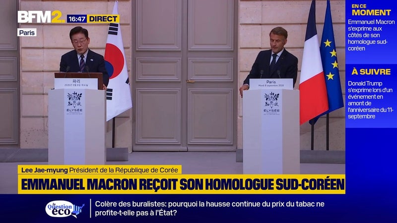 "Nous sommes bien placés l'un et l'autre pour savoir la valeur qu'ont des partenaires de confiance fiables", déclare Emmauel Macron aux côtés du président sud-corée