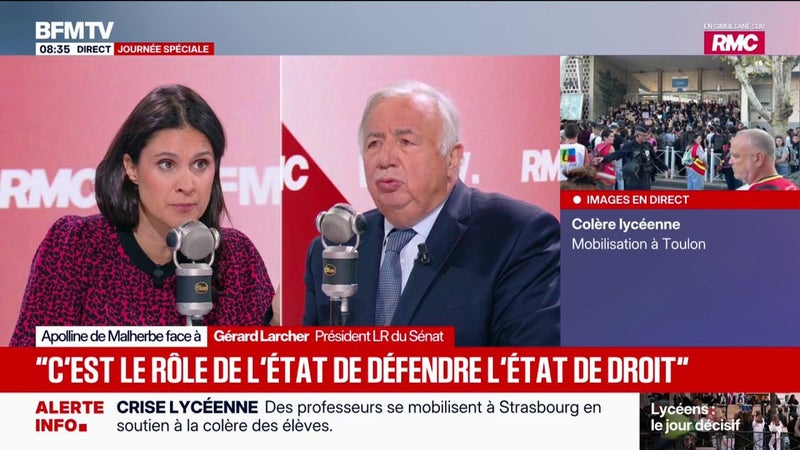 Projet de loi casseurs-payeurs: Gérard Larcher, président LR du Sénat, confirme un examen avant la fin du mois