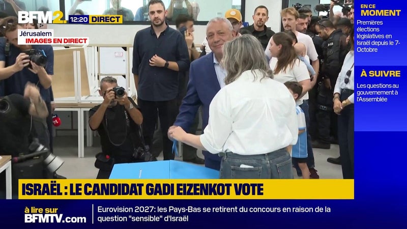 Législatives en Israël: le général Gadi Eizenkot, opposant à Benjamin Netanyahu, vote à Jérusalem