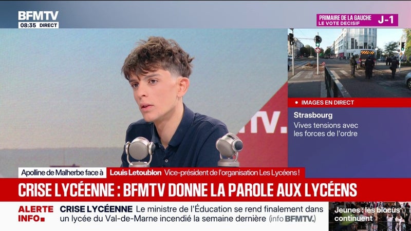 Parcoursup: "un stress permanent" qui est "inacceptable", estime Louis Letoublon, vice-président de l'organisation "Les Lycéens !"