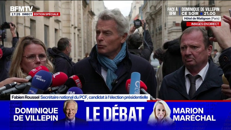 Partis politiques reçus à Matignon: "Il faut que le gouvernement apporte des réponses et traite les causes de ces manifestations", affirme Fabien Roussel, candidat du PCF à l'élection présidentielle