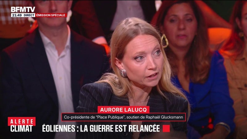 Éoliennes: Aurore Lalucq,co-présidente de "Place Publique", réclame une "électrification massive" pour "protéger les Français"