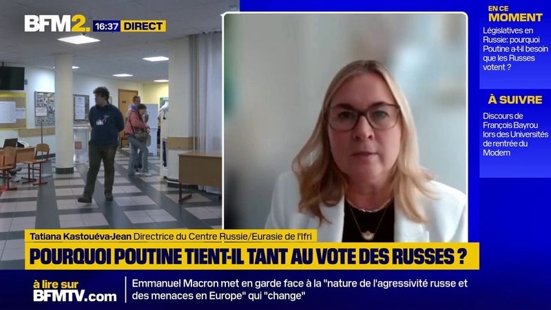 Législatives en Russie: "Le but de ses élections, c'est de montrer que tout est sous contrôle dans le pays", selon Tatiana Kastouéva-Jean, directrice du Centre Russie/Eurasie de l'Ifri