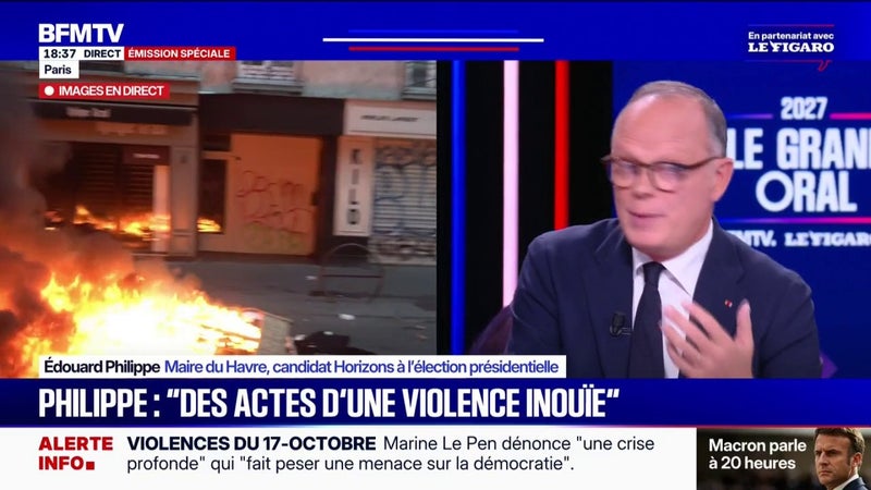 Édouard Philippe, candidat Horizons à la présidentielle veut "proposer quelque chose qui permet d'échapper à un étau mortifère" entre le RN et LFI