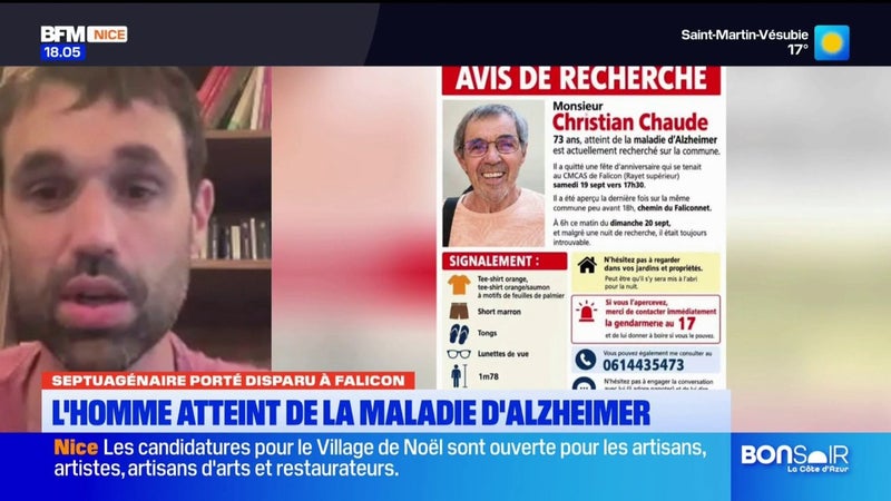 Septuagénaire porté disparu à Falicon – Christian Chaude est introuvable depuis samedi
