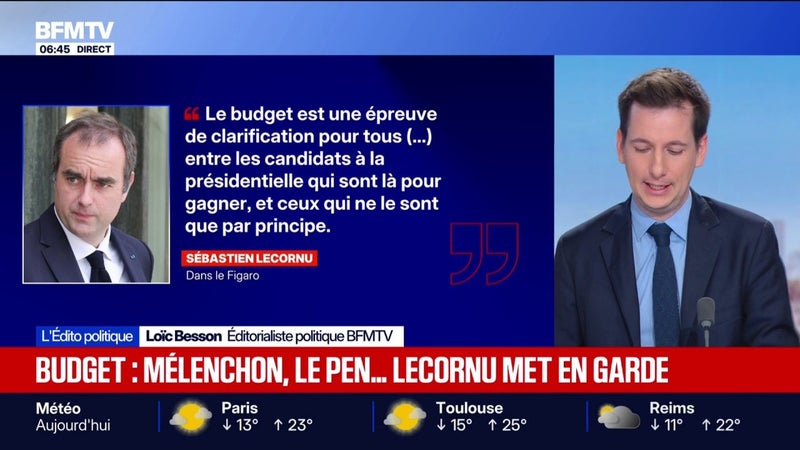 L'ÉDITO POLITIQUE - Budget: Sébastien Lecornu met en garde les partis