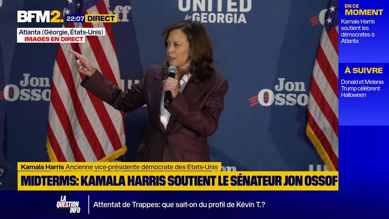"Je suis venue ici en soutien à mon ami" : Kamala Harris fait campagne aux côtés du sénateur démocrate Jon Ossof à Atlanta