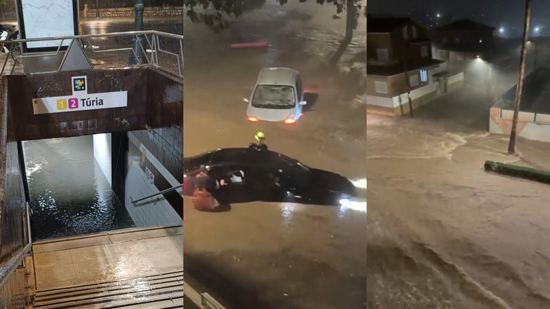 Un mort, métro à l'arrêt à Valence, alerte rouge à Barcelone... De fortes pluies secouent le littoral espagnol