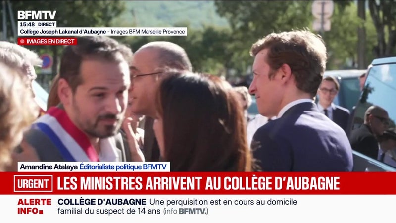 Principal et professeure blessés dans un collège d'Aubagne: Laurent Nuñez et Édouard Geffray sont arrivés sur place