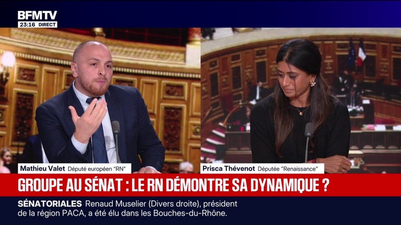 Percée du RN au Sénat: "C'est une grande fierté ce soir", déclare Matthieu Valet, député européen RN