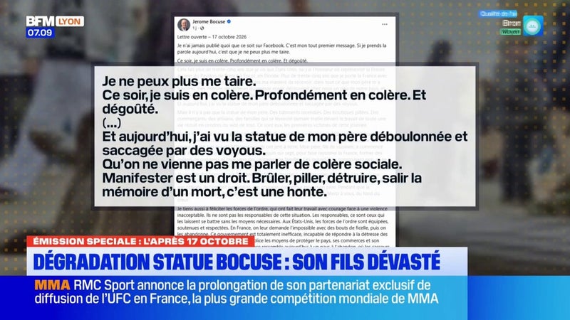 Dégradation de la statue de Paul Bocuse : son fils dévasté