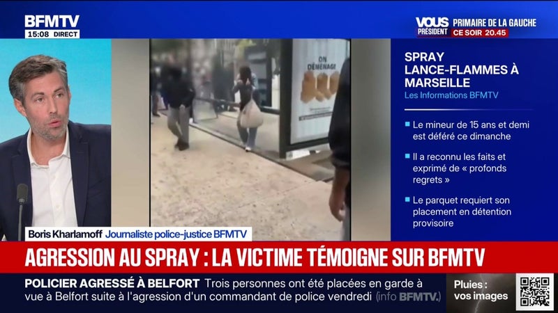 Femme brûlée au visage à Marseille: un mineur de 15 ans interpellé ce dimanche matin et placé en garde à vue. Il a reconnu les faits