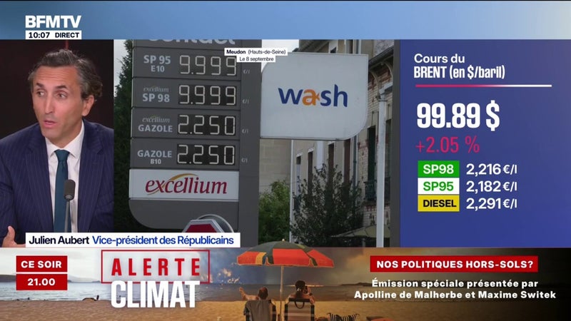 Prix des carburants: "il y a des mesures alternatives, comme le télétravail", estime Julien Aubert, Vice-président des Républicains