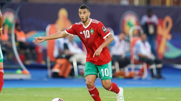 Younès Belhanda avec le Maroc à la CAN 2019