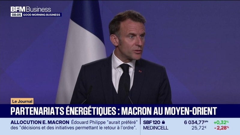 Emmanuel Macron au Moyen-Orient avec des industriels français