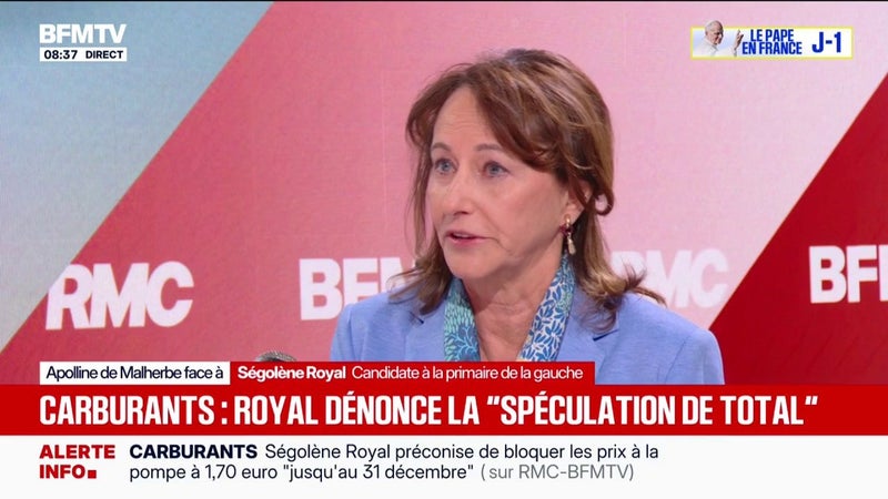 Carburant: Ségolène Royal, candidate à la primaire socialiste, dénonce "une forme de spéculation sur la hausse du prix du pétrole" par Total