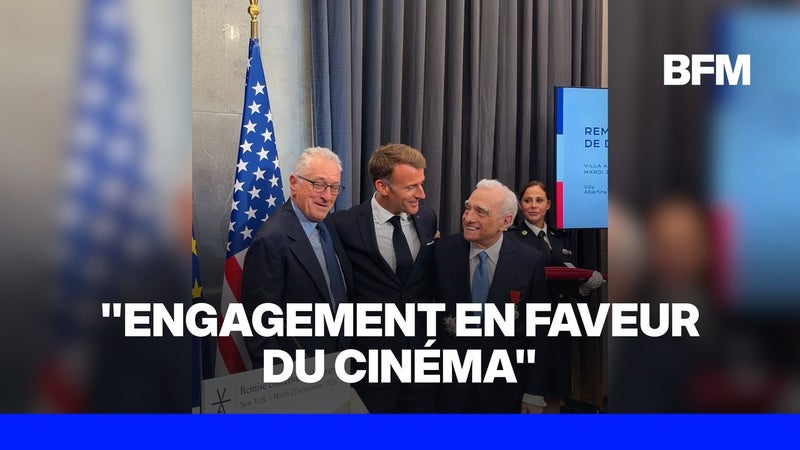 Légion d'Honneur: Emmanuel Macron décore Martin Scorsese et Robert de Niro à New York