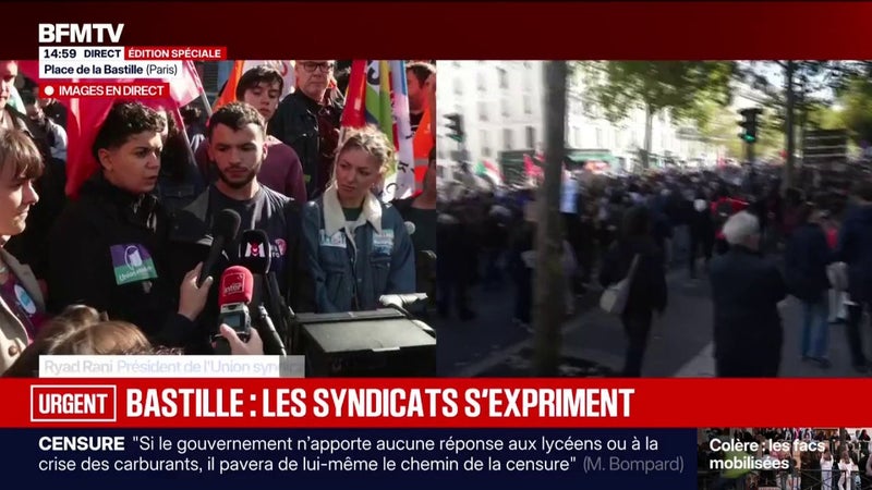 "Tant qu'il n'y aura pas 10 milliards sur la table, on n'arrêtera pas de se mobiliser": Sabrine Kharbach, porte-parole de l'Union étudiante, annonce une nouvelle manifestation mardi 13 octobre