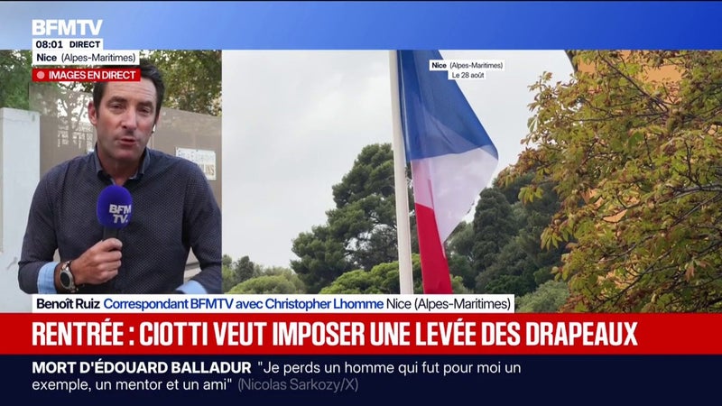 Nice: Éric Ciotti souhaite une levée des drapeaux pour la rentrée des classes, le ministre de l'Éducation nationale refuse