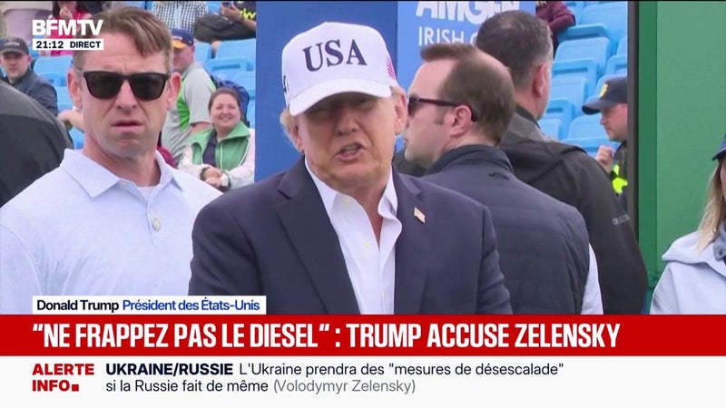 "Monsieur Zelensky n'a qu'une chose à faire: il doit arrêter de frapper le diesel en Russie", lance Donald Trump
