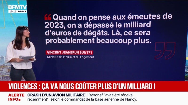 LES ÉCLAIREURS - Violences et pillages: une facture probablement supérieure à un milliard selon le ministre de la Ville