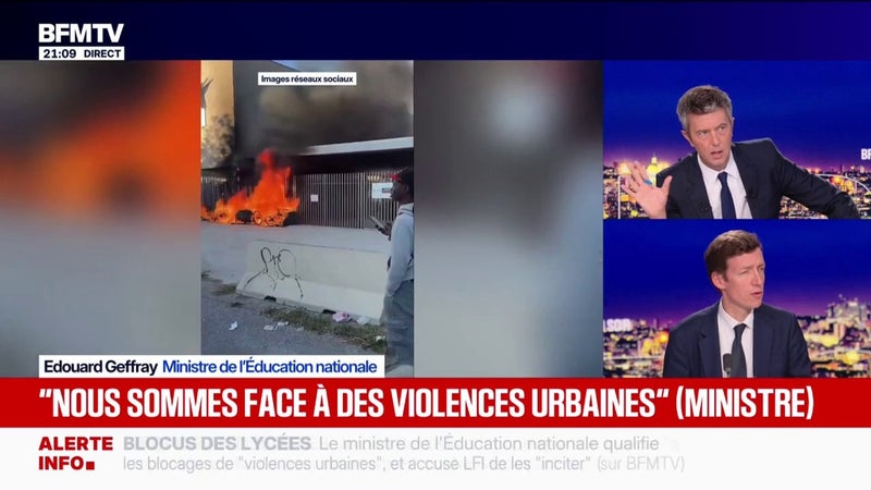 Propos de Jean-Luc Mélenchon sur les blocages des lycées: "C'est profondément diffamatoire et injurieux", estime Édouard Geffray, ministre de l'Éducation nationale