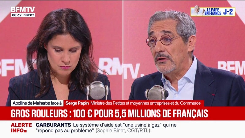 "C'est réglé, ça va être versé": Serge Papin assure que des aides au carburant devant être versées en mai vont être perçues fin septembre