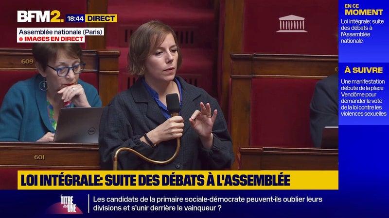 Examen de la loi intégrale: "La perpétuité ne protège pas les victimes", déclare la députée LFI Sarah Legrain
