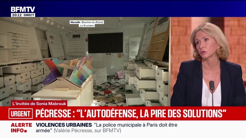 Face à la volonté de certains commerçants de s'armer pour se protéger, Valérie Pécresse, présidente LR de la région Île-de-France, juge que "l'autodéfense est la pire des solutions"