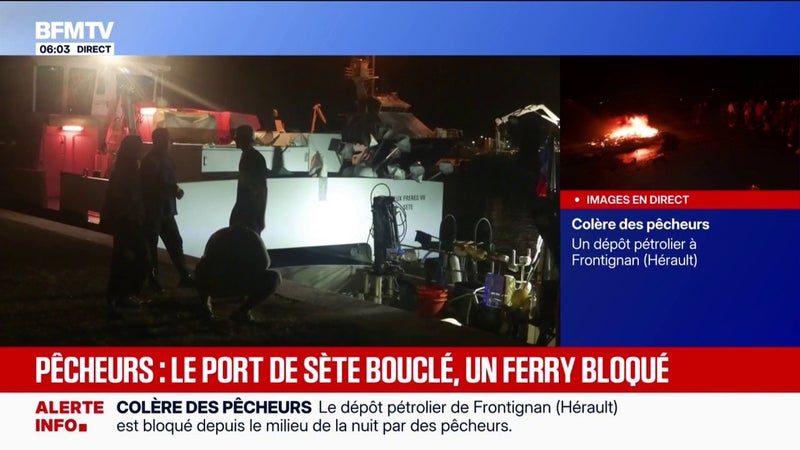 Sète: les pêcheurs en colère bloquent le départ d'un ferry pour la Corse