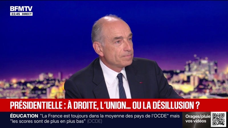 "Aujourd'hui les sondages ne le montrent pas", affirme Jean-François Copé, maire LR de Meaux, à propos d'une victoire de Bruno Retailleau à l'élection présidentielle