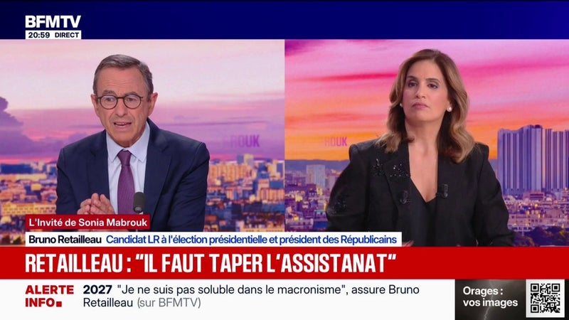 Marine Le Pen "est socialiste", selon Bruno Retailleau, candidat LR à l'élection présidentielle