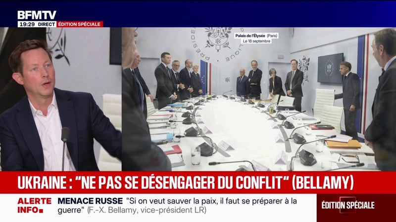 Guerre en Ukraine: "Sur une question comme celle-là, on n'a pas le droit à l'ambiguïté", déclare François-Xavier Bellamy, vice-président des LR