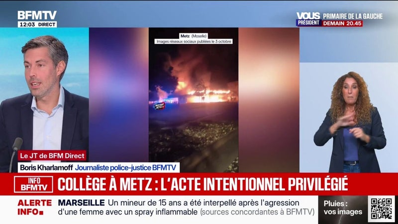 INFO BFMTV - Incendie au collège Rabelais à Metz: l'acte intentionnel privilégié par les enquêteurs