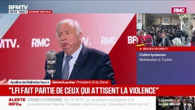 Colère lycéenne: "Ceux qui attisent la violence" ont une "'responsabilité", estime Gérard Larcher, président LR du Sénat, en désignant La France Insoumise