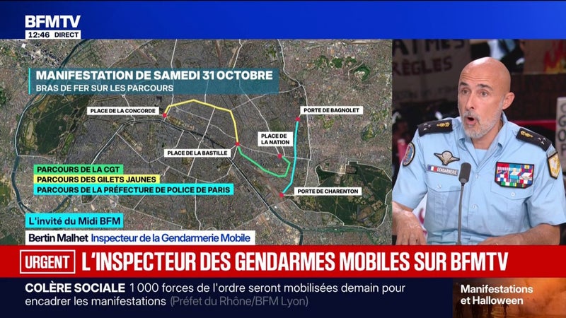 31 octobre: "Il faudra être réactif, mobile et intervenir avec fermeté", explique Bertin Malhet, inspecteur de la gendarmerie mobile