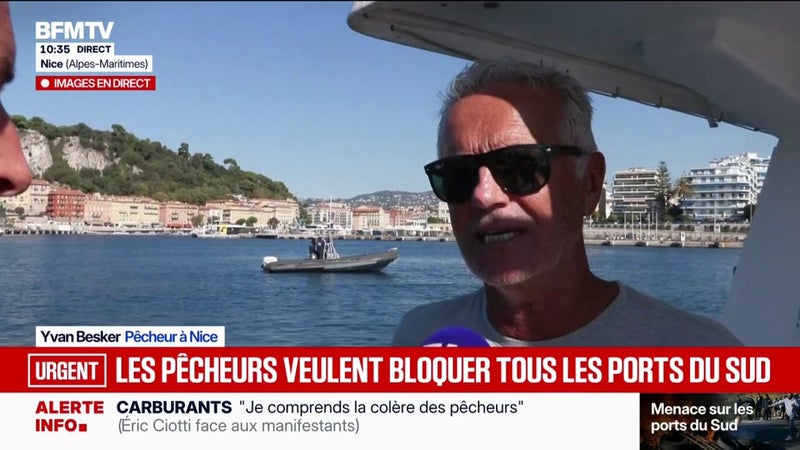 Blocage du port de Nice: "Les carburants, c'est la petite goutte d'eau qui a fait déborder le vase", confie ce pêcheur