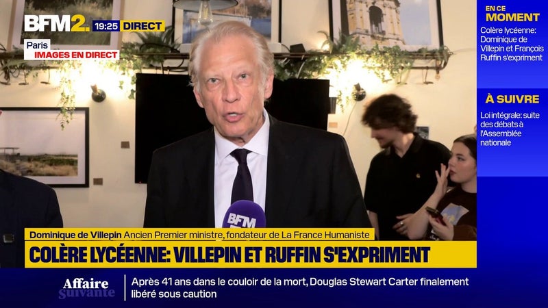 Blocage des lycées: "Il ne devrait pas y avoir de charges, il ne devrait pas y avoir de présence massive de la police", affirme Dominique de Villepin